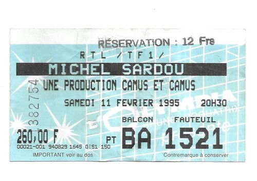 Rare ticket billet de - /,