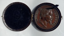 Ancienne Médaille 1869 Louhans - Signée Barre Napoleon III + Écrin