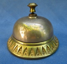 SONNETTE TABLE HÔTEL COUNTER SERVICE DESK BELL GARE - LAITON BRONZE FER XIXe
