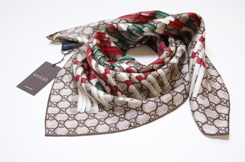 New gucci silk scarf logo - , gg