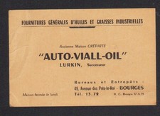 BOURGES (18) HUILE GRAISSE Auto-Viall "Maison CREPATTE / LURKIN" Carte Visite 