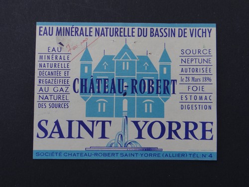 Ancienne étiquette eau - ancienne,