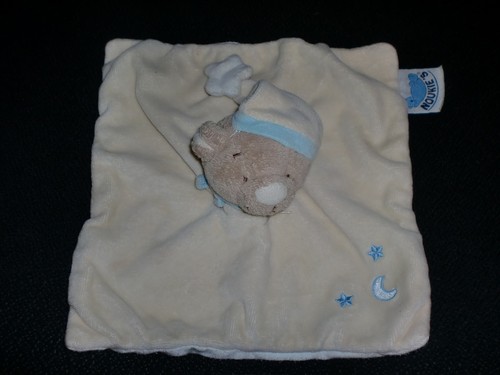 Doudou plat ours - plat, pâle