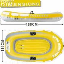 Bateau Gonflable pour Les Enfants, Grand 188x114cm Facile à Gonfler et Dégonfler
