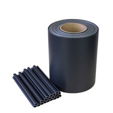 PVC Brise-Vue Rayures Iris de Clôture Film Panneau Double Tige Rouleau Feuille