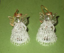 Paire d’anges lumineux en verre soufflées