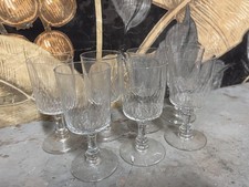 Saint St Louis Modèle XIXeme Série de 7 Verre à Pied Cristal Taillé 15cm