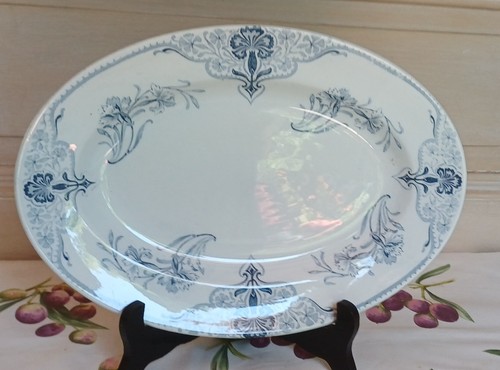 Ancien plat ovale - ovale, faïence