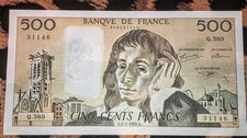 Billet 500 Francs Pascal 2/1/1992 ( Pas de Trous )