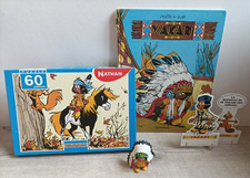 Yakari T 1 1977 + 2 PLV personnage Arc en ciel &Double Dent + Puzzle + Figurine