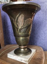 Lampe art deco signée A. Ducobu en dinanderie