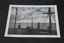 Ancien Original Impression Wk2 Photo A4 Image Ambiance Du Soir Mer Marine