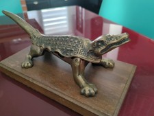 Superbe Mache Bouchon CROCODILE mache-bouchon Bronze ? Zoomorphe Apothicaire 