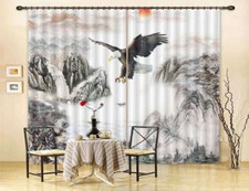 Montagnes Autour 3D Rideau Blockout Photo Impression Rideaux Draper Tissu Fenêtr