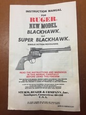 VINTAGE 1981 INSTRUCTIONS & PARTS LIST RUGER NEW MODEL BLACKHAWK SUPER BLACKHAWK