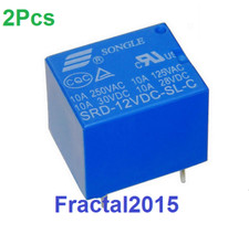 2Pcs 12V DC 10A puissance relais SRD-12VDC-SL-C 5 Pins