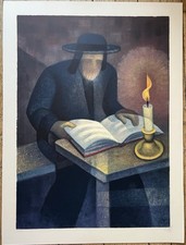Le Rabin lisant la Torah - Louis Toffoli - Lithographie signée numérotée