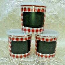 3 BOCAUX CERAMIQUE POT A CONFITURE NOVASTYL Étiquette ardoise style Bonne Maman