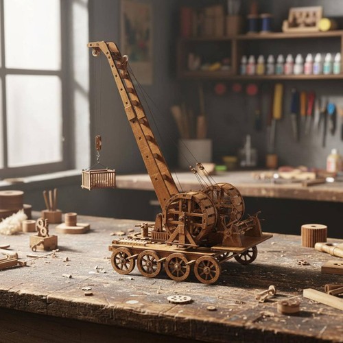 Maquette grue ancienne - de, en