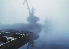 Tirage photo d'art digital 18 x 13 cm - navire dans dans un port brumeux