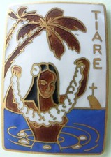 TIARE Dragueur Mines D312 -1944-61-TBE- Insigne Marine Nationale Tahitienne