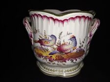 ROVINA  PETIT CACHE POT  EN PORCELAINE DECOR D'OISEAUX  EPINAL  10 cmX 11cm