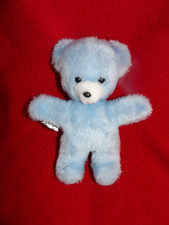 Doudou Peluche Boulgom Ours Grelot Bleu et Blanc 23 cm