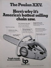 1972 PUB BEAIRD POULAN SHREVEPORT POULAN XXV CHAIN SAW TRONCONNEUSE ORIGINAL AD