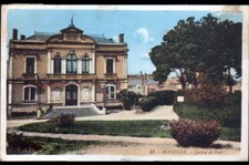MAYENNE (53) THEATRE & JARDIN PUBLIC 1932 Oblitération postale hexagonale perlée