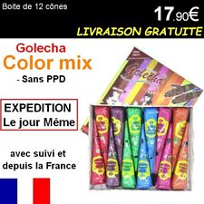 12 X cone Golecha henné Couleurs Mix par BOITE 🇨🇵 PRIX GROSSISTE ✅ Expé 24h