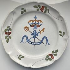 Assiette faience de Waly / Couronne Epee