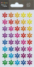 Stickers en relief époxy petites fleurs multicolores autocollants scrapbooking