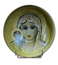 Coupelle grès TAIZÉ frère Daniel de Montmollin vierge à l’enfant faïence Christ