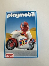 PLAYMOBIL 3303 MOTO DE COURSE AVEC PILOTE VINTAGE ANNEE 2001 PE14