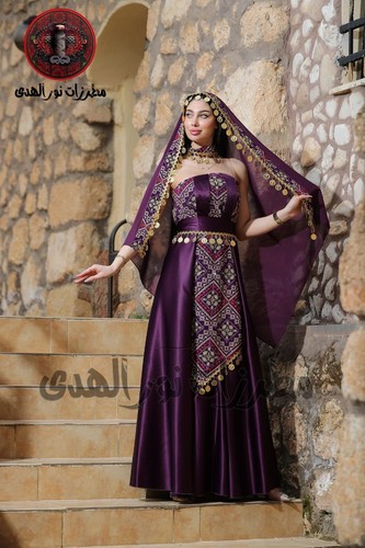 Embroidered henna dress - embroidered, for