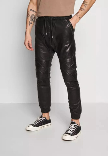 Pantalon jogging cuir - de,