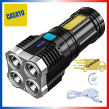 Lampe de Poche à LED Torche Tactique Camping Puissante USB Rechargeable