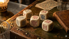 Rare Set 5 Dés de Poker