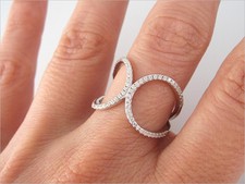 Bague moderne sertie zirconium CZ sur argent 925 T. 52,54,56,58 BA115