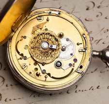 REPEATING Verge Fusee Antique Silver Pocket Watch - working & striking