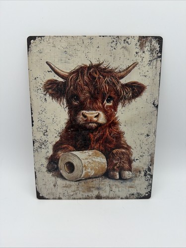 Plaque vache papier - wc,