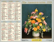** CALENDRIER - ALMANACH DES PTT POSTE 2004 * "BOUQUET DE FLEURS" * REG.PARIS **