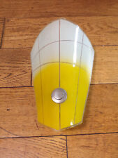 APPLIQUE VERRE PEINT DESIGN 50 60 VINTAGE jaune