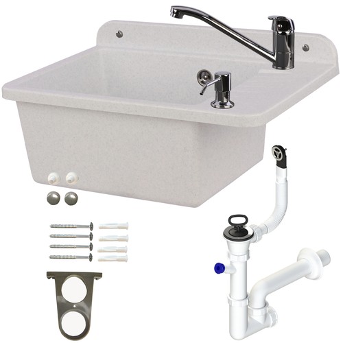Lavabo gris 51cm - , siphonne