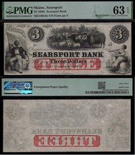 1860s $3 Searsport Bank -