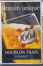 PLAQUE TOLE ÉMAILLÉE 1664 KRONENBOURG ALSACE  BIERE