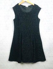 Eldys robe femme taille 46/48 noir doublure étincelante dames sans manches poly