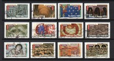 12 Timbres Adhésifs FRANCE ( 2010 ) N° 455 à 466 ( Oblitérés ) Série complète
