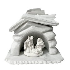 Crèche En Marbre Blanc De