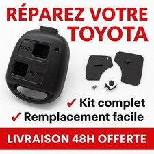 Coque Clé Toyota 2 Boutons + Contacts + Membrane -Télécommande Réparation Facile